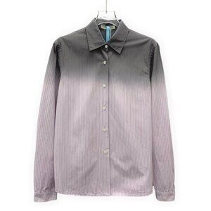 Prada color-block vertical striped cotton shirt